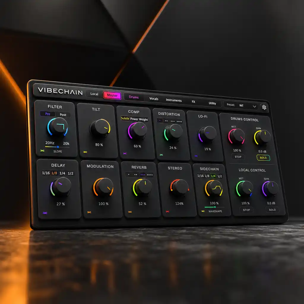 VIBECHAIN on a studio desk